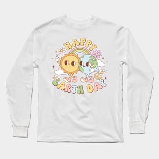 Happy Earth Day Retro Earth Day 2024 Environment Long Sleeve T-Shirt